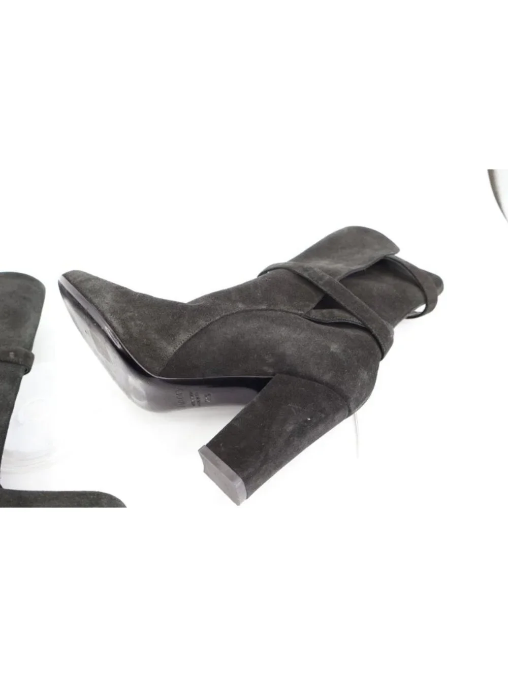 Theory Jodhpur Size 8.5 Mid Calf Black Suede Heeled Ankle Boots Booties Strap